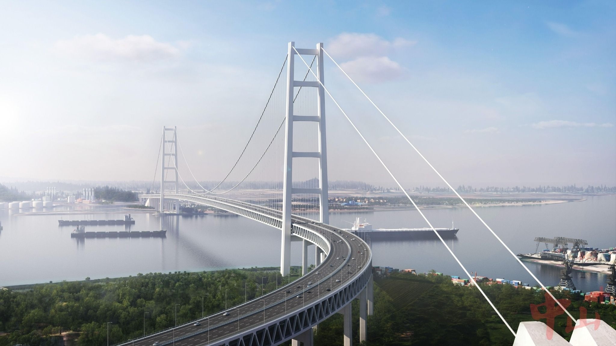 狮子洋大桥主塔钢壳完成厂内制造